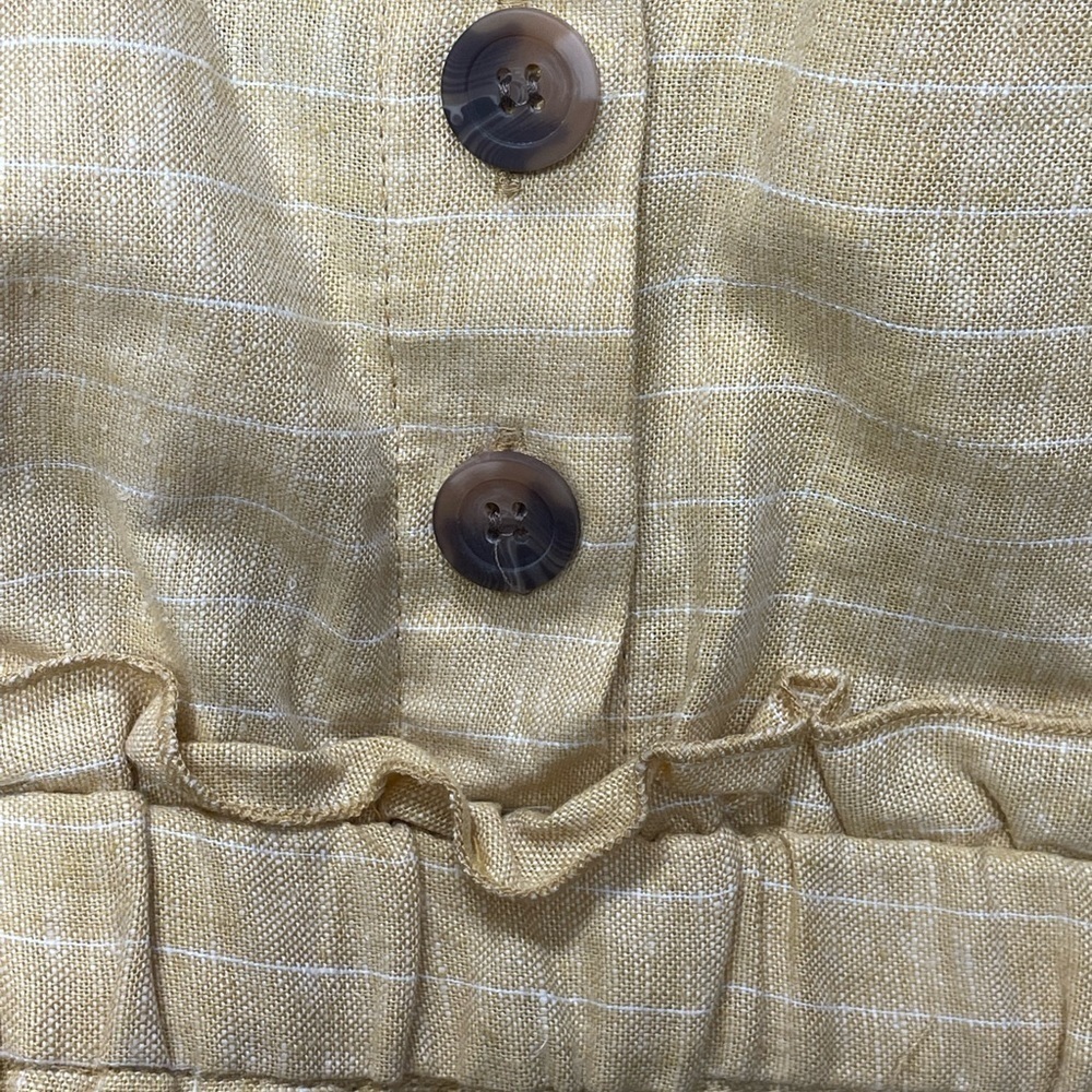 Romeo & Juliet Couture Yellow Linen Blend Jumpsuit Large - Picture 7 of 9